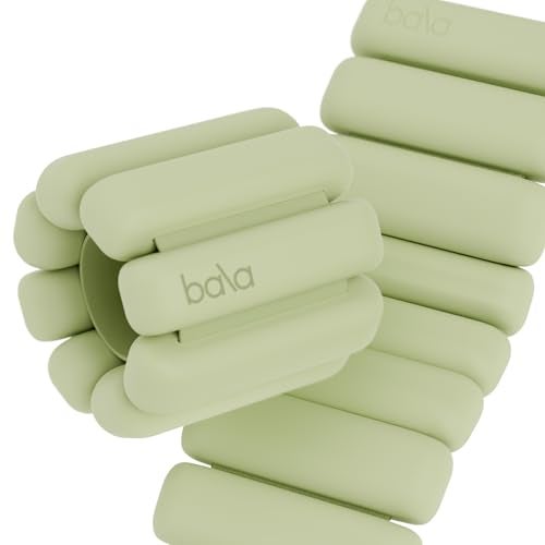 Bala Bangles Wrist Ankle Weights for Women Men 1 lb Adjustable Weighted Bands Soft Silicone Arm Leg Weights for Pilates Yoga Walking Barre Home Workout Strength Training Exercise - Image 1