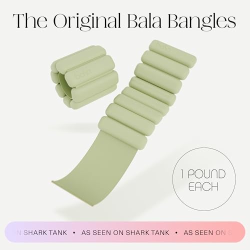 Bala Bangles Wrist Ankle Weights for Women Men 1 lb Adjustable Weighted Bands Soft Silicone Arm Leg Weights for Pilates Yoga Walking Barre Home Workout Strength Training Exercise - Image 3
