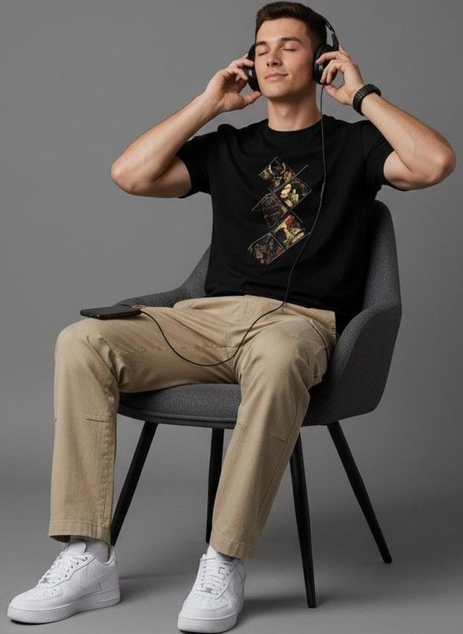 OUTLAWS Men's Typography Printed T-Shirt | 100% Cotton Round Neck Tee | Color Lock Technology | No Shrinkage - Image 1