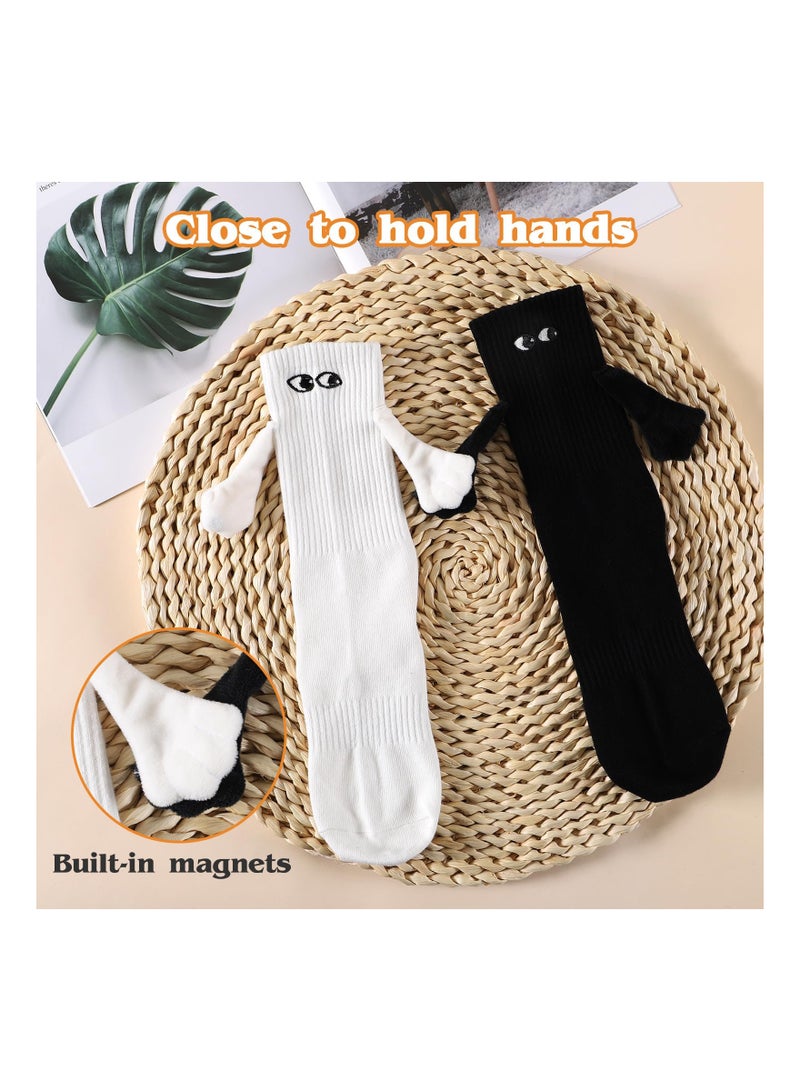 Holding Hands Socks, Magnetic Socks, Couple Hand in Hand Socks, Mid-Tube Socks, Unisex Mid Tube Funny Hand In Hand Socks, Matching Couple Socks, Funny Gift, Couple Magnetic Hand Socks (2 Pairs) - Image 2