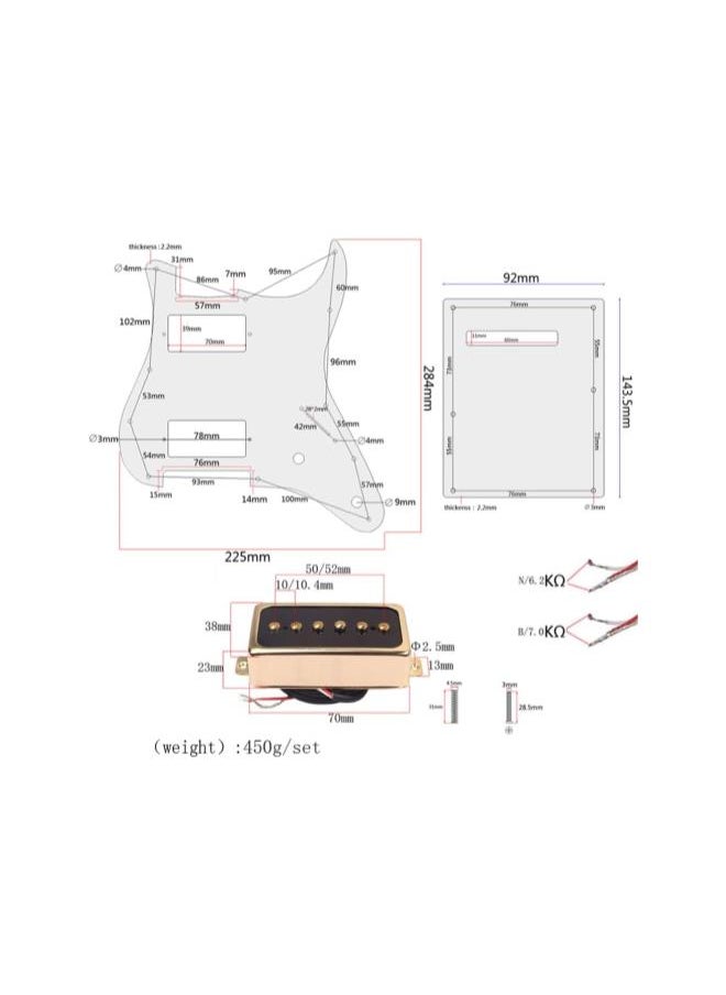 WYBOT - Loaded Prewired Humbucker Pickguard Pickups Set with Pickups Cover for 3Ply Fender Electric Guitar Parts Accessories Bronze - Image 1
