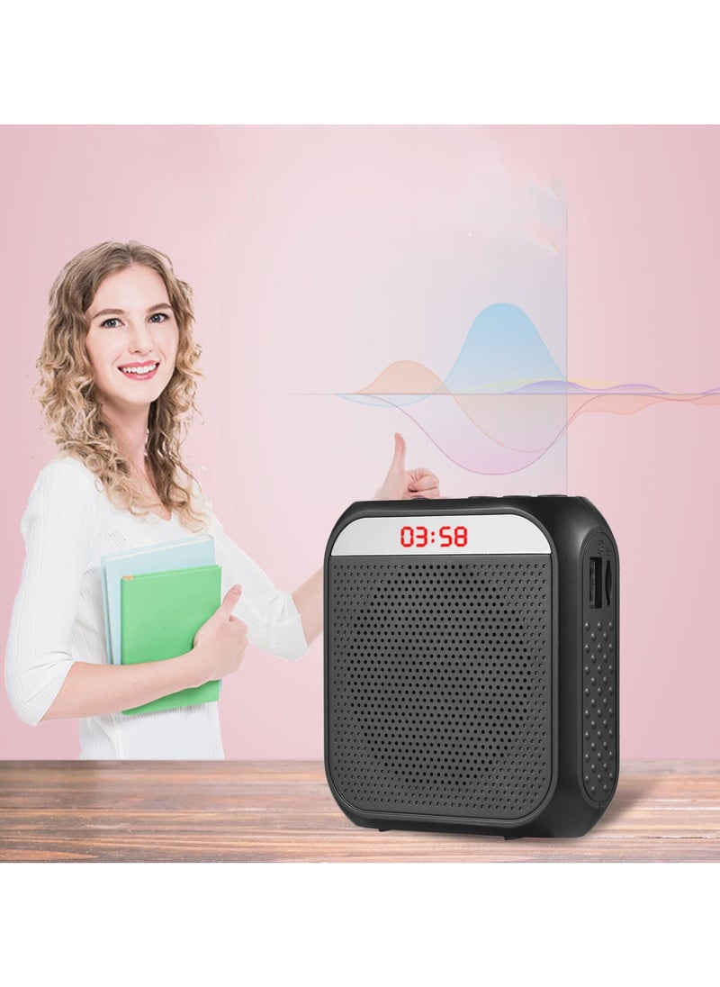 Generic Sound Amplifier Portable Rechargeable Mini Voice Amplifier with MIC Recording Function Wired Headmount Microphone & Waistband  for Teachers, Classroom, Presentation, Tour Guides, Meeting, Coaches. Black  - Image 5