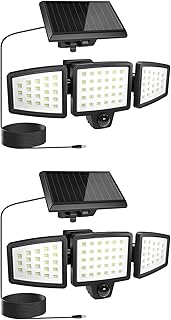 Lepro Solar Lights for Outside, WL5000 Motion Activated Security Lights, Separate Solar Panel, 3 Adjustable Head - Image 1
