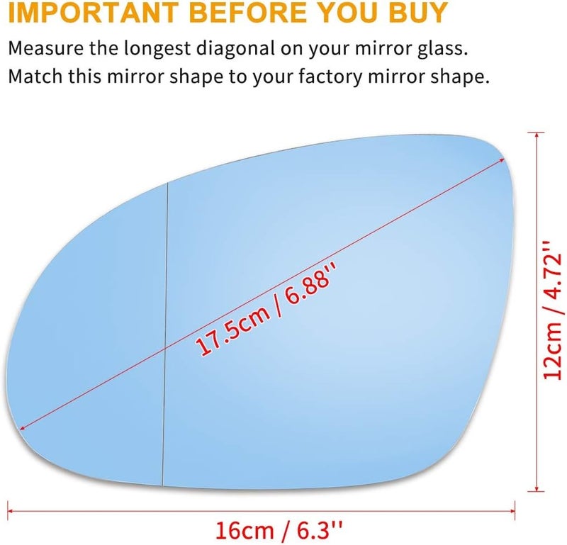 DEMULAX Heated Side Mirror Glass for VW Passat and EOS - Image 2
