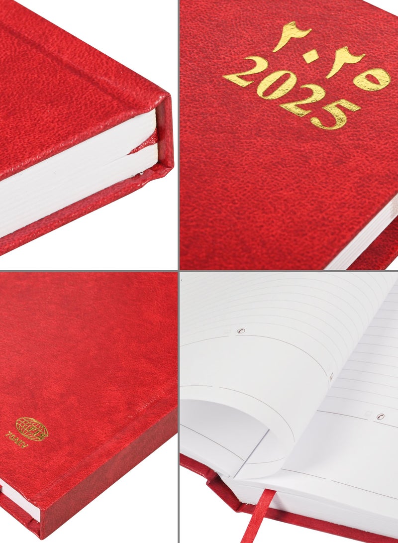 FIS 2025 Agenda Diary Arabic/English Vinyl Hard Cover, Maroon - FSDI75AEV25MR - Image 3