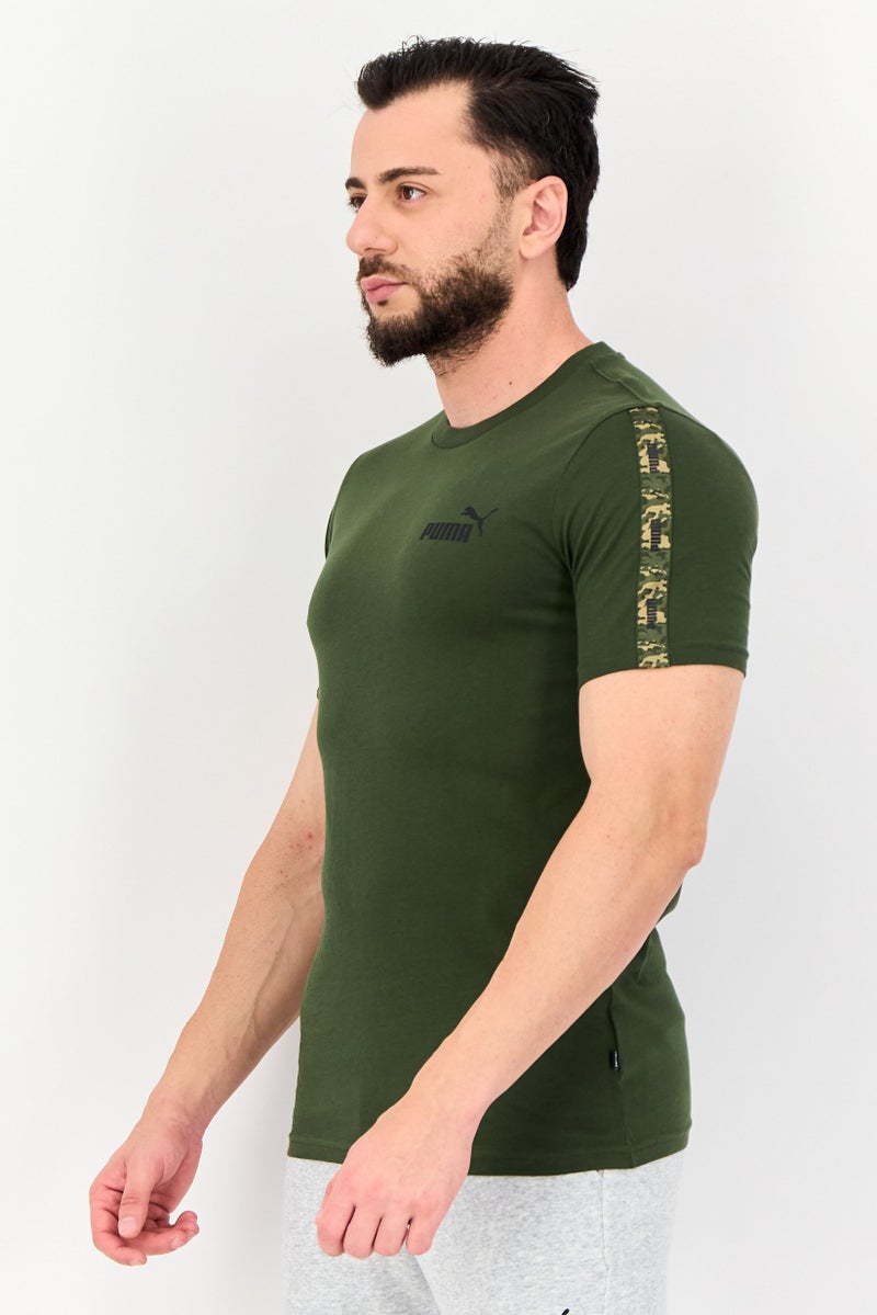 PUMA تي شيرت رياضي للرجال بأكمام قصيرة مناسب للخارج، أخضر داكن - Image 2