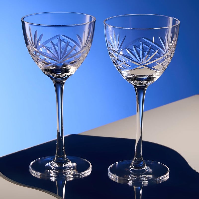 Fioance Nick and Nora Cocktail & Mocktail Glasses Set of 2 - Handcrafted (5oz Lead-Free Crystal Glasses) as Manhattan, Martini - Elegant Coupe Glass, Perfect for Home Bars and Gifts. - Image 5