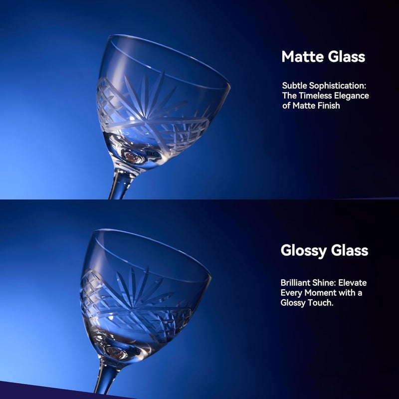 Fioance Nick and Nora Cocktail & Mocktail Glasses Set of 2 - Handcrafted (5oz Lead-Free Crystal Glasses) as Manhattan, Martini - Elegant Coupe Glass, Perfect for Home Bars and Gifts. - Image 3