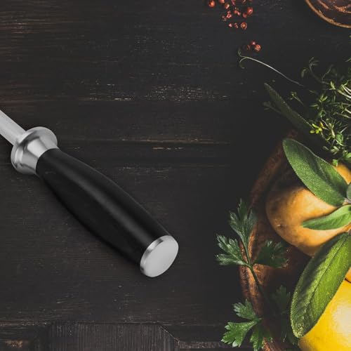 TUO Knife Sharpener Rod, 8 Inch Honing Rod for Kitchen Knife Sharpening, Professional Sharpening Steel with Ergonomic Pakkawood Handle, High Carbon German Steel, Falcon Series - Image 2