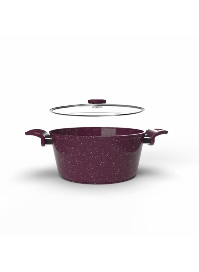 توب شيف وعاء من الجرانيت مع غطاء زجاجي - Image 3