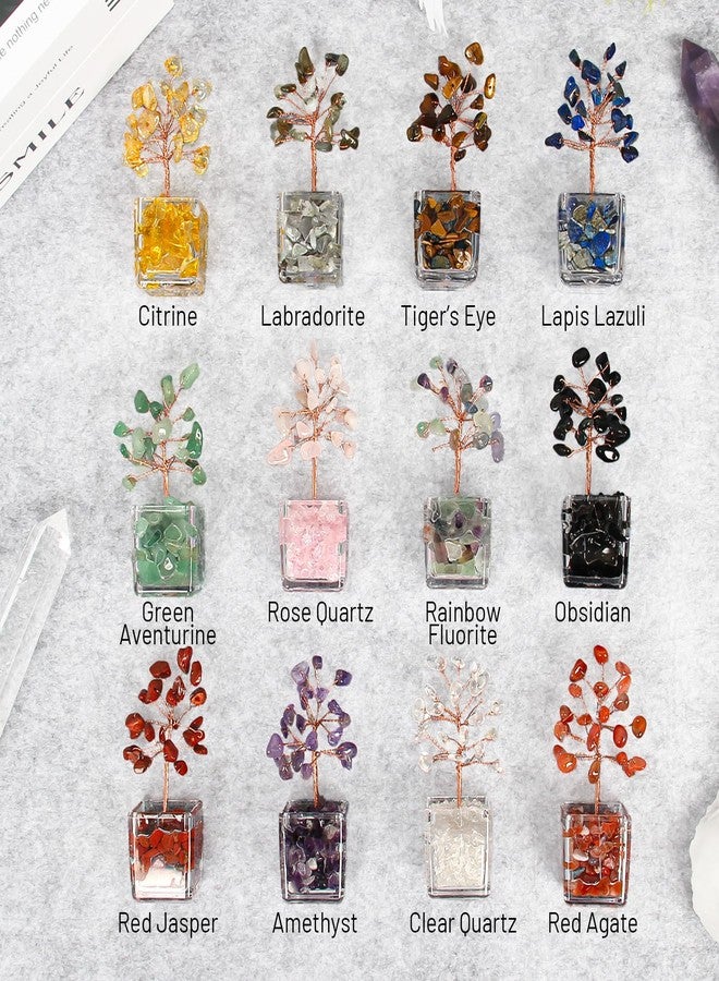 Orientrea 12Pcs Mini Crystal Tree Set, Healing 7 Chakra Tree of Life for Office & Home Decor, Positive Energy, Crystals and Healing Stones for Women, Sister, Mom, Coworkers - Image 3