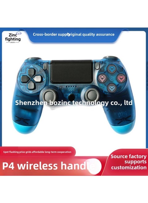 Preferred PS. 4 Game Handle Six Axis Dual Vibration P4 Game Console With Bluetooth Pro Wireless Handle-Product Color:Transparent Blue