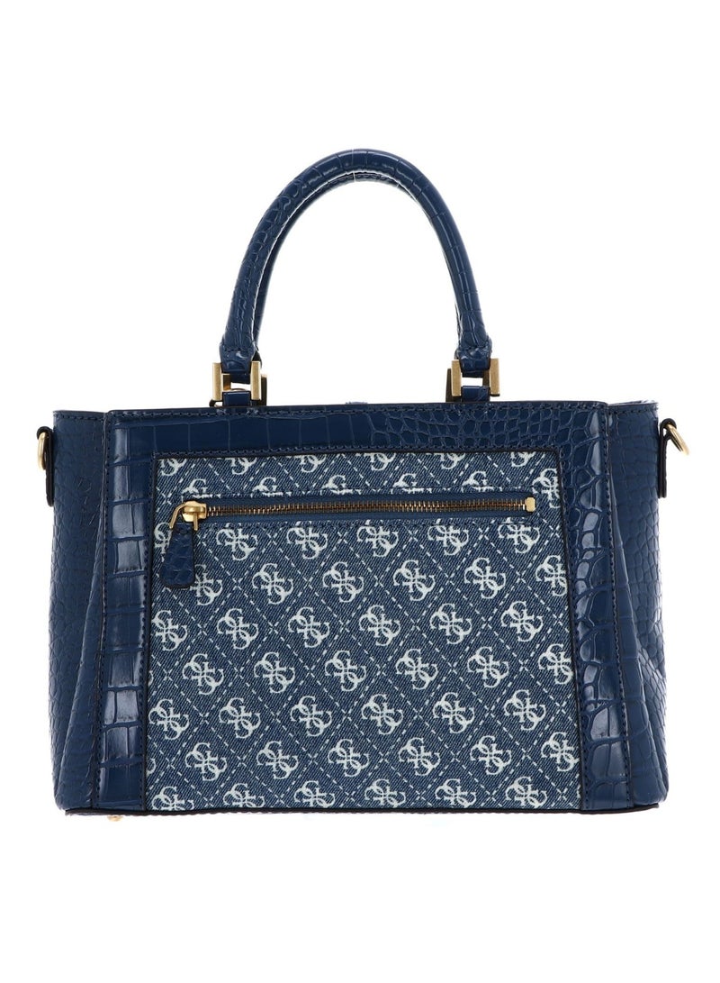 GUESS G James Quattro Girlfriend Satchel Fashion Crossbody Bag Blue - Image 4