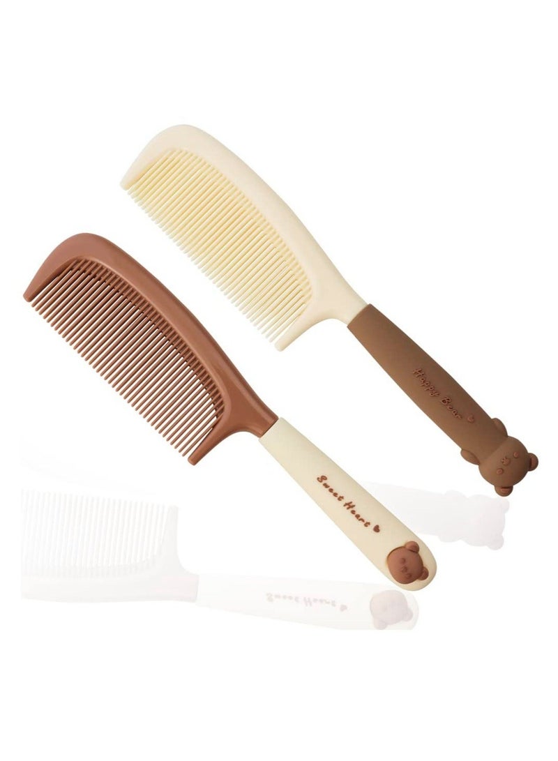 Captaintech 2 Pack Detangling Comb Women Hair Comb Cute Styling Handle Comb Fine Tooth Hair Dressing Comb Haircut Comb Hair Barber Stylist Comb for Women Wet Hair Dry Hair - Image 1