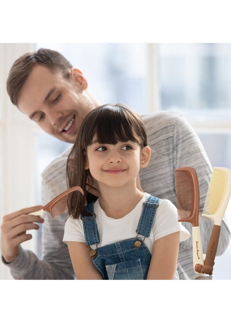 Captaintech 2 Pack Detangling Comb Women Hair Comb Cute Styling Handle Comb Fine Tooth Hair Dressing Comb Haircut Comb Hair Barber Stylist Comb for Women Wet Hair Dry Hair - Image 3