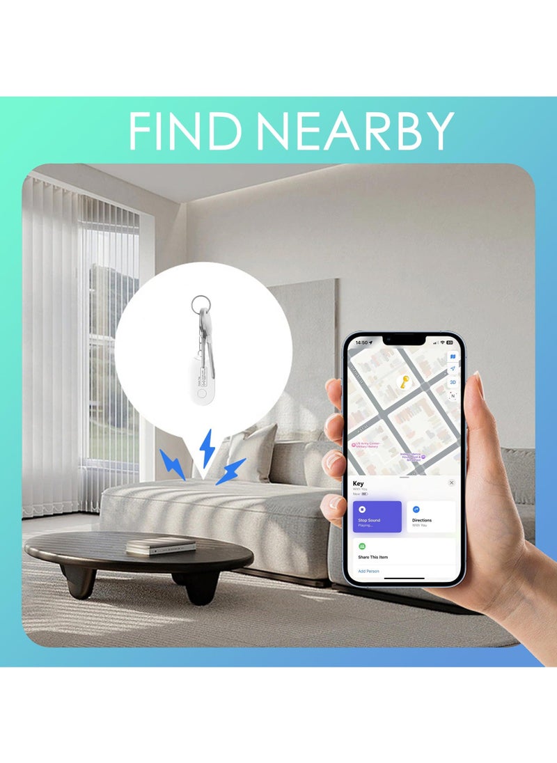 Generic - Key Finder Item Bluetooth Tracker Mini Tag Luggage Work with Apple Find My APP, 10 Months Long Working Time, Small Size, 200 ft Range, Global Positioning, iOS White 2Pack - Image 1