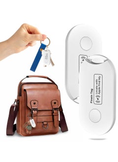 Key Finder Item Bluetooth Tracker Mini Tag Luggage Work with Apple Find My APP, 10 Months Long Working Time, Small Size, 200 ft Range, Global Positioning, iOS White 2Pack