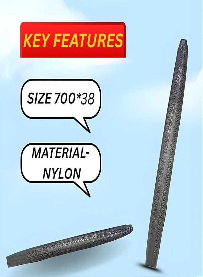 FCCRACING Ralson 700×38C Bicycle Tyre | Tyre for Road, Hybrid & City Cycles (Single) (Size-700 * 38) | Bicycle Tyre - Image 2