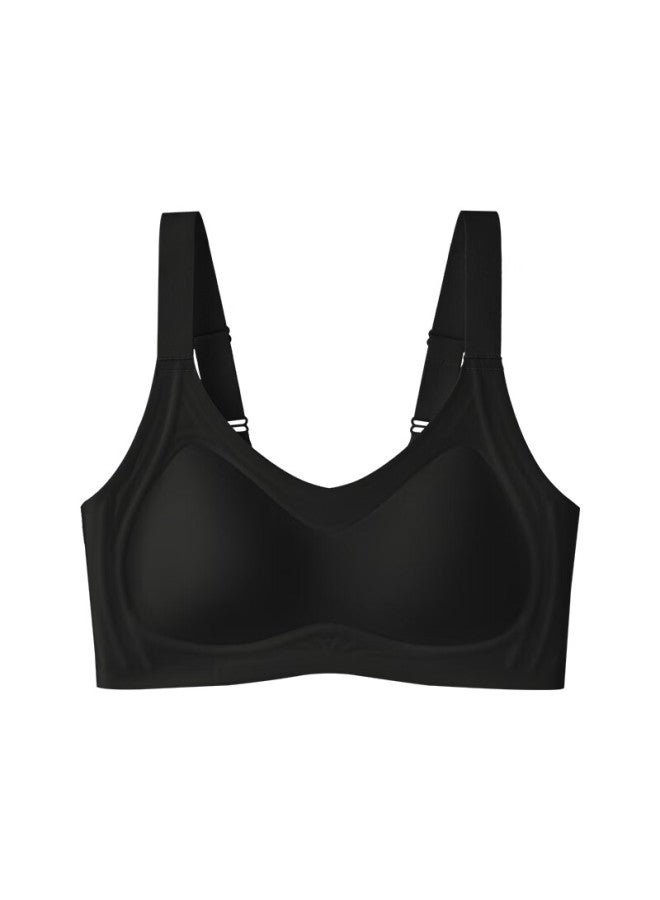 Finseech Fenshique Cool Feeling Jelly Strip Soft Support Wire-free Bra Anti-sagging Bra Black L - Image 1