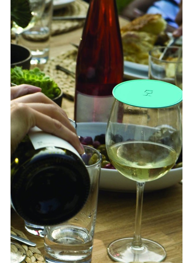 Coverware Drink Tops Tap and Seal Outdoor Drinking Glass Cover - Gently Suctions to Gl to Keep Particles Out & Reduce Splashing - Perfect for Wine Gl, Coffee & Tea Mugs, Beverage Gl & More - 4pk - Image 2