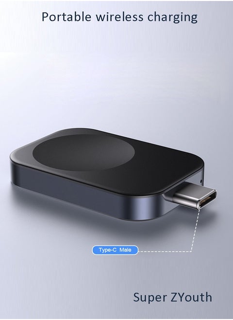 Mini portable magnetic charger for Apple I Watch white, supports reverse charging, suitable for IPhone 15 16