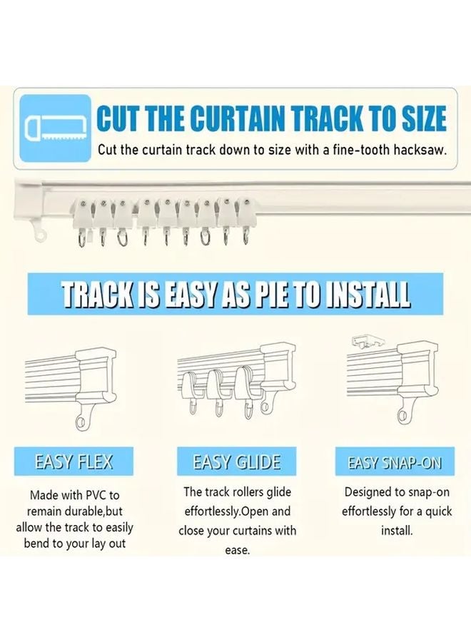 196 85 Inch Flexible Bendable Ceiling Mounted Curtain Track Set Room Divider RV Curtain Rail System - Image 5