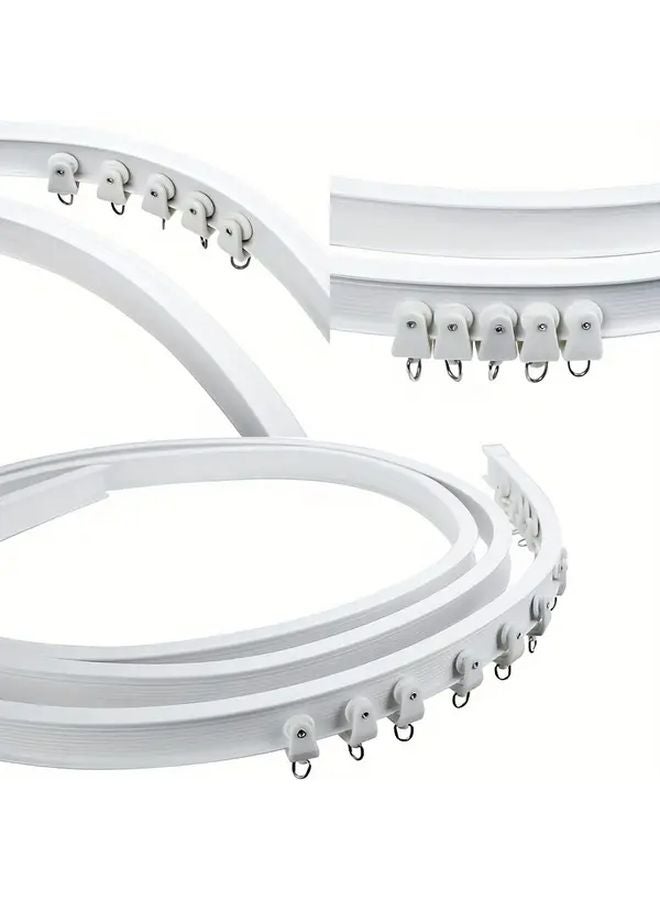196 85 Inch Flexible Bendable Ceiling Mounted Curtain Track Set Room Divider RV Curtain Rail System - Image 4