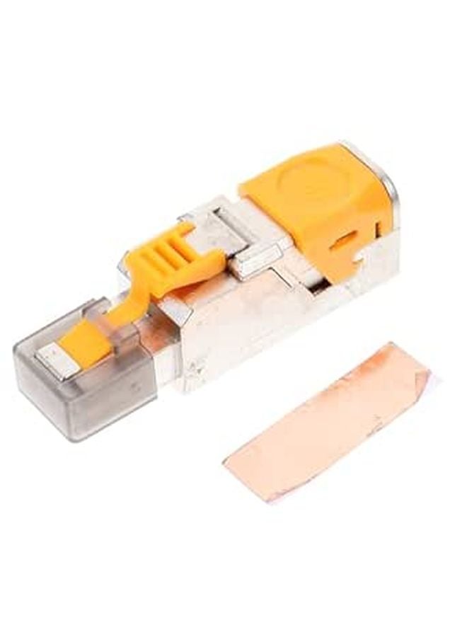 Gold Plated Cat8 Shielded RJ45 Connector Pass Through Plug Tool Free for Ethernet Cable - Image 1