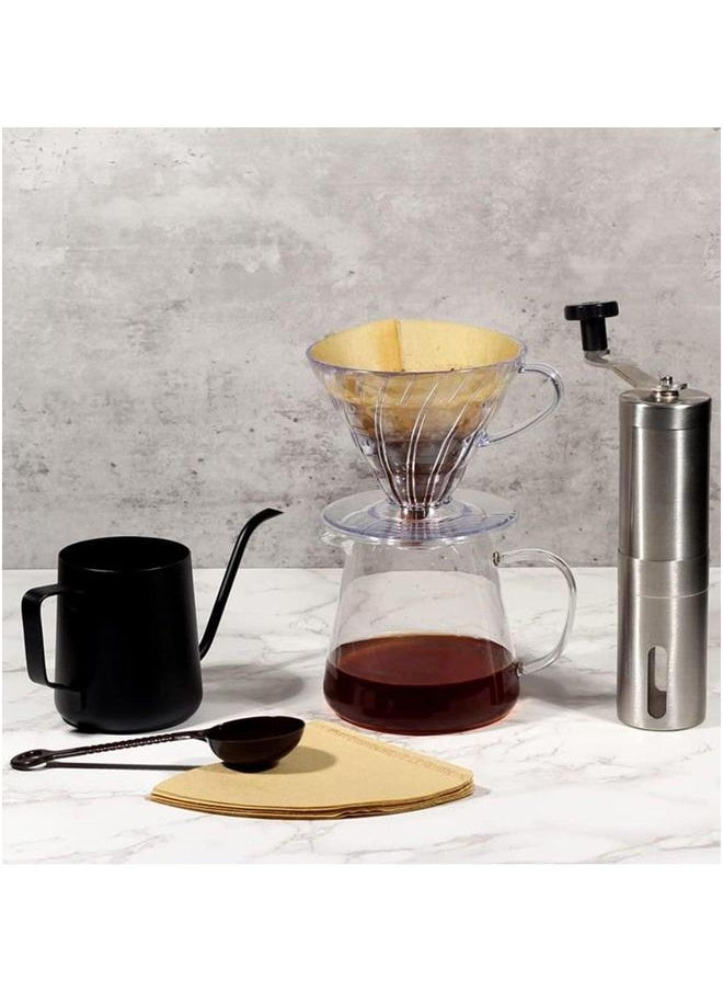 Coffee Filter 100 Count, V60 Paper Unbleached Disposable for Pour Over and Drip Maker (2-4 Cups)