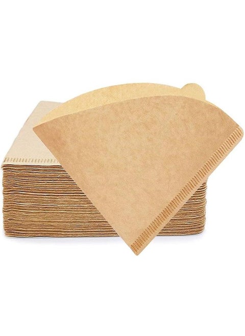 Coffee Filter 100 Count, V60 Paper Unbleached Disposable for Pour Over and Drip Maker (2-4 Cups)