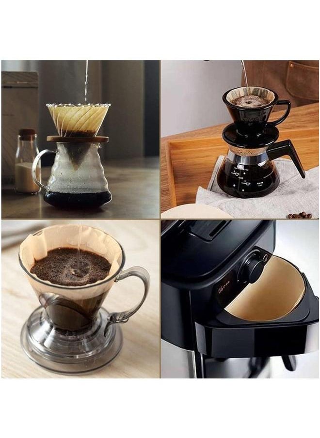 Coffee Filter 100 Count, V60 Paper Unbleached Disposable for Pour Over and Drip Maker (2-4 Cups)