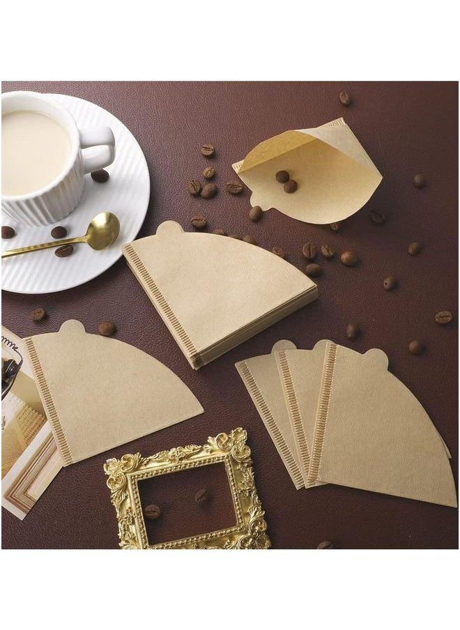 Coffee Filter 100 Count, V60 Paper Unbleached Disposable for Pour Over and Drip Maker (2-4 Cups)
