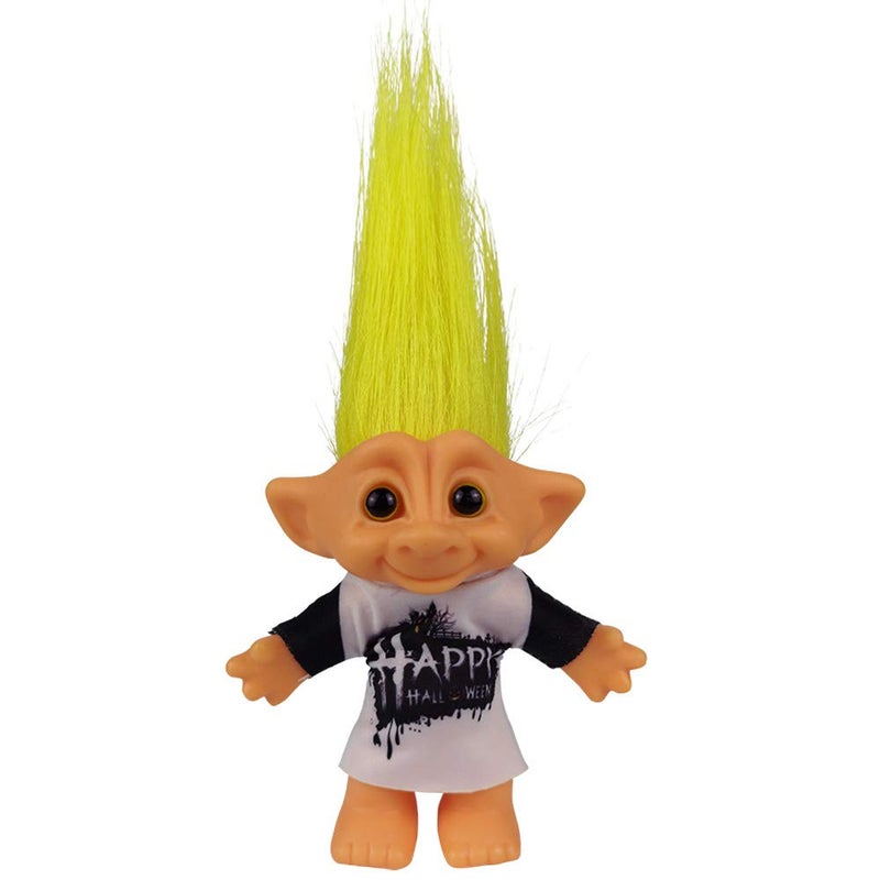 Yintlilocn Vintage Troll Dolls Chromatic Adorable for Collections School Project Arts and Crafts Party Favors 75 Tall Yellow Hairs Include The Length of Hair - Image 2