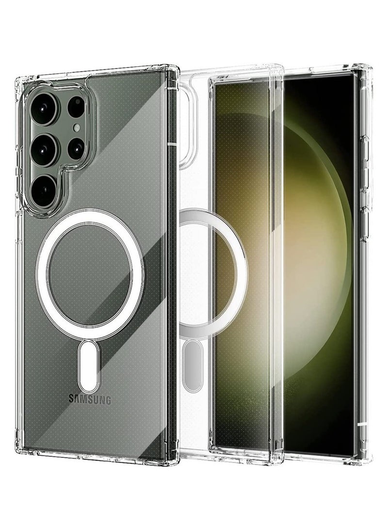 إلترازون Case Compatible with Samsung Galaxy S23 Ultra Magnetic Case 6.8-Inch (2023) Shock Absorption Anti-Scratch Slim Thin Hard Back Crystal Cover - Image 1