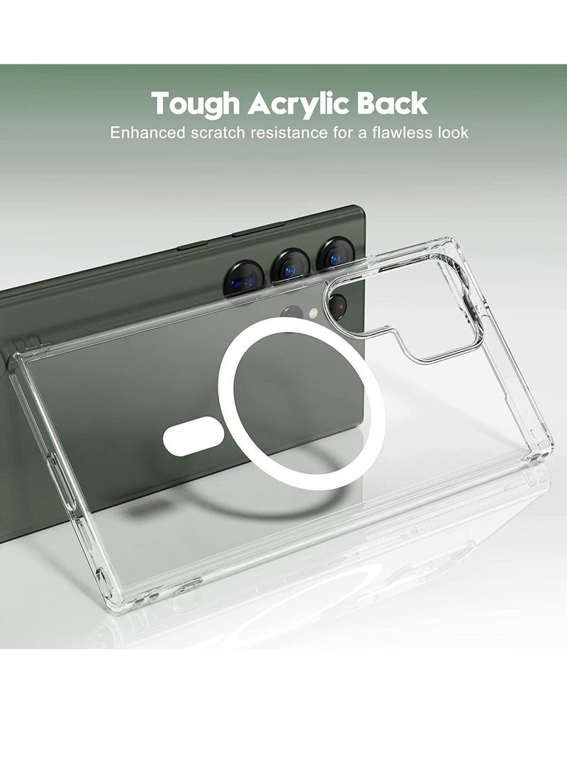 إلترازون Case Compatible with Samsung Galaxy S23 Ultra Magnetic Case 6.8-Inch (2023) Shock Absorption Anti-Scratch Slim Thin Hard Back Crystal Cover - Image 3