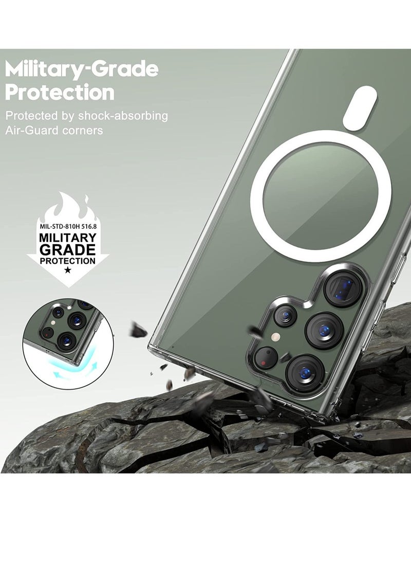 إلترازون Case Compatible with Samsung Galaxy S23 Ultra Magnetic Case 6.8-Inch (2023) Shock Absorption Anti-Scratch Slim Thin Hard Back Crystal Cover - Image 2
