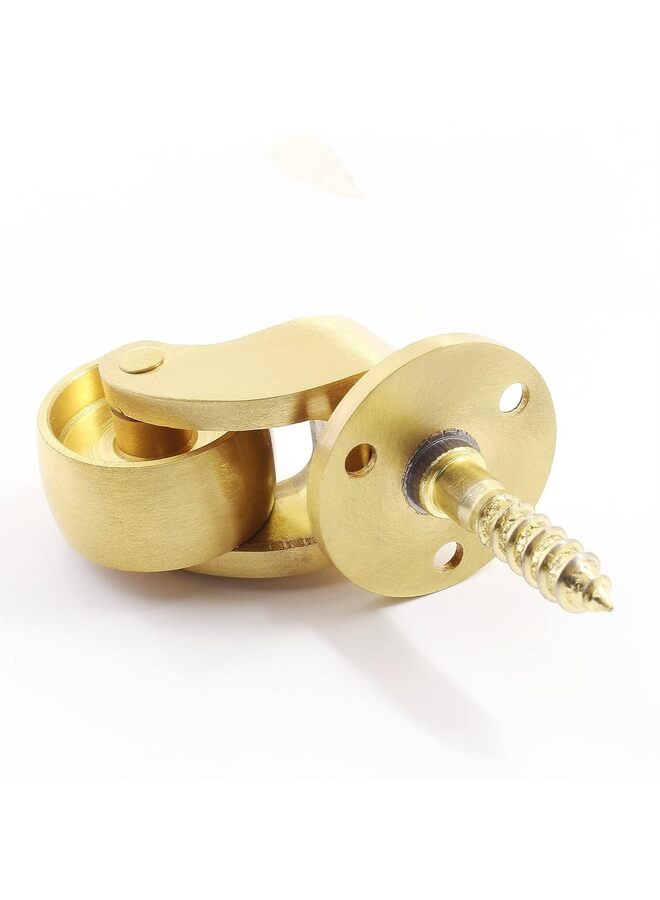 LAMAY 4 Pcs Universal Stem Casters Brass Castor Heavy Duty 360 Degree Rotation Swivel Wheels Hardware Movable for Furniture Trunk Box Sofa Trolley Chairs Cabinet Bed - Image 5