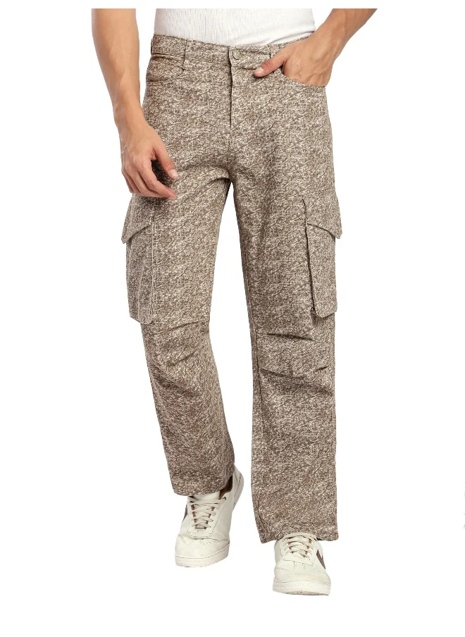 بيونغ Beige Color Blast Cargo Pants for men's