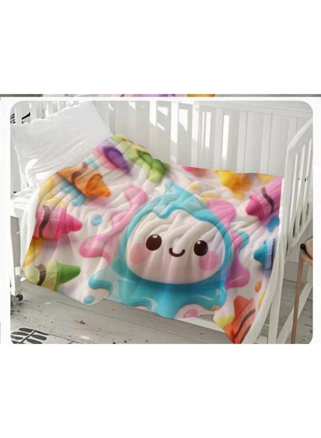 عام بطانية رقيقة من الفانيلا الكرتونية للأطفال والرضع (دافئة ومريحة، ومناسبة للنوم والألعاب) 70 سم * 100 سم - Image 1