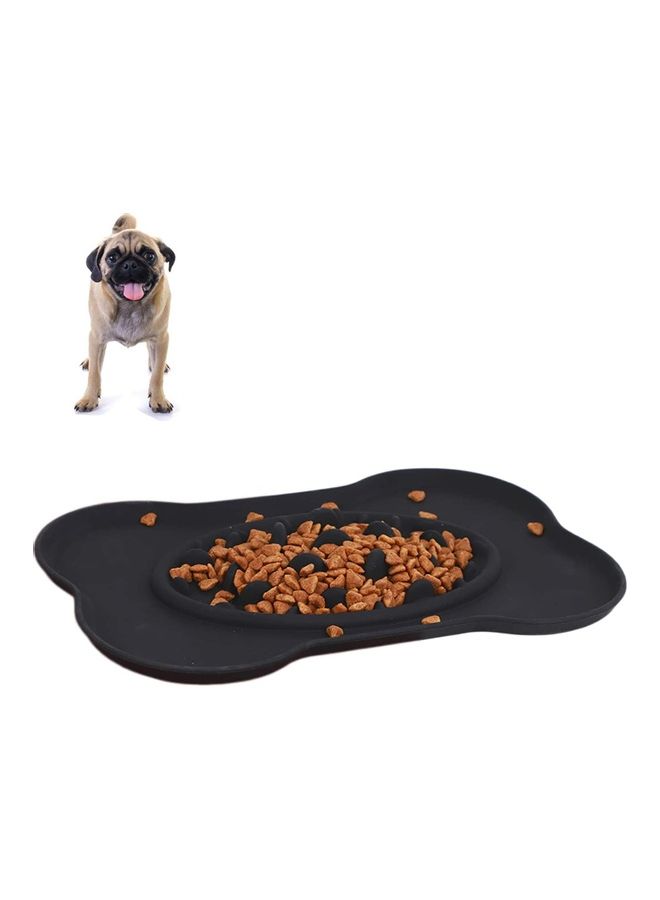 NIBEMINENT Silicone Slow Feeder Dog Cat Treat Dispensing Mat Black 26 x 41 30cm - Image 1