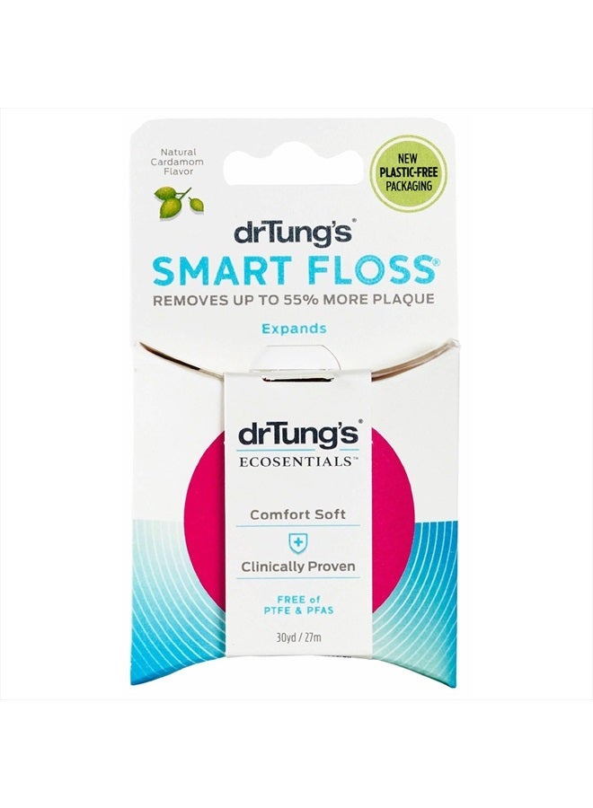 drTung's DrTung's Smart Floss - Natural Floss, PTFE & PFAS Free Floss, Gentle on Gums, Expands & Stretches, BPA Free Floss - Natural Dental Floss Cardamom Flavor (Pack of 1)