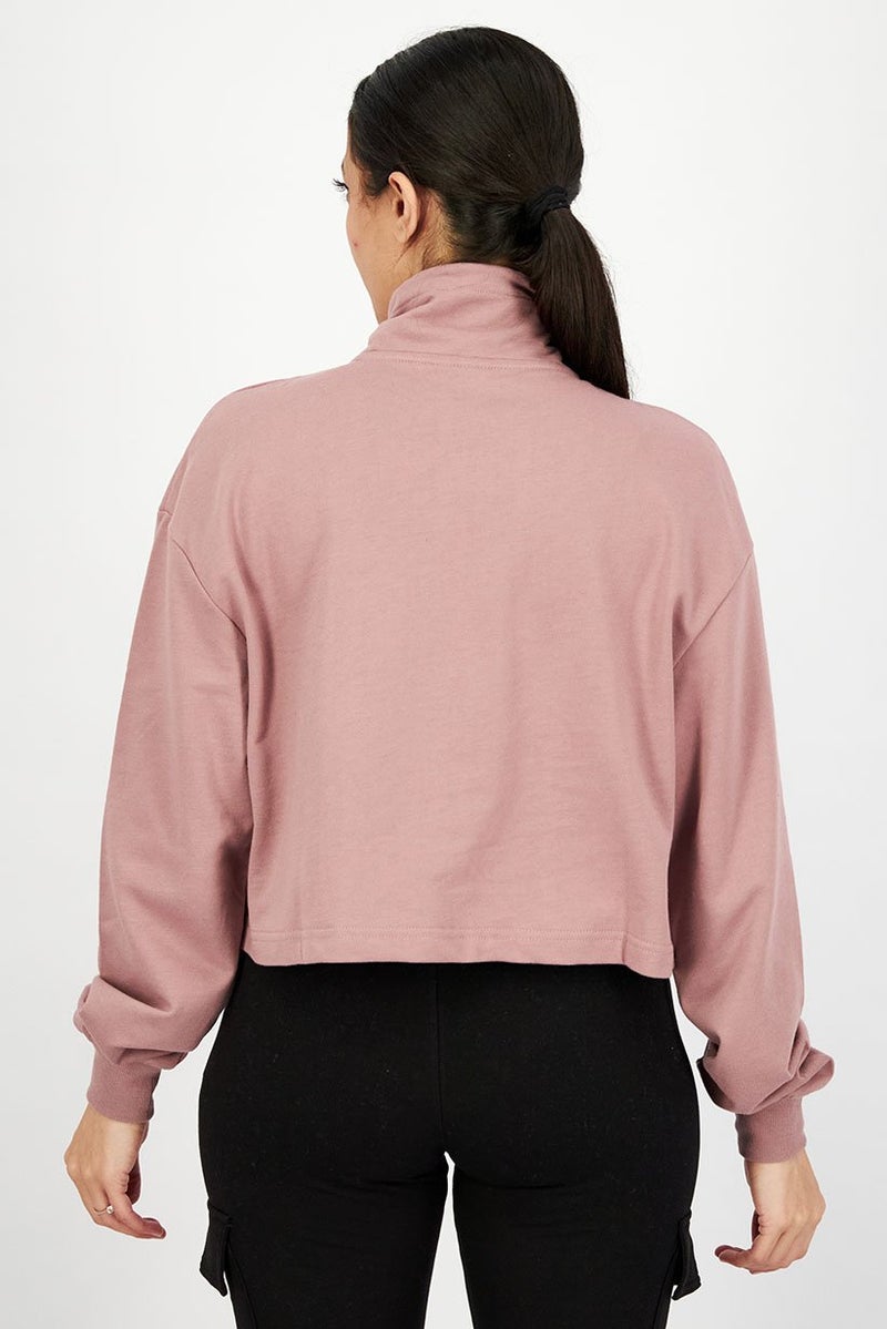 XOXO Women Sportswear Fit Long Sleeve Sweatshirt, Muave - Image 2