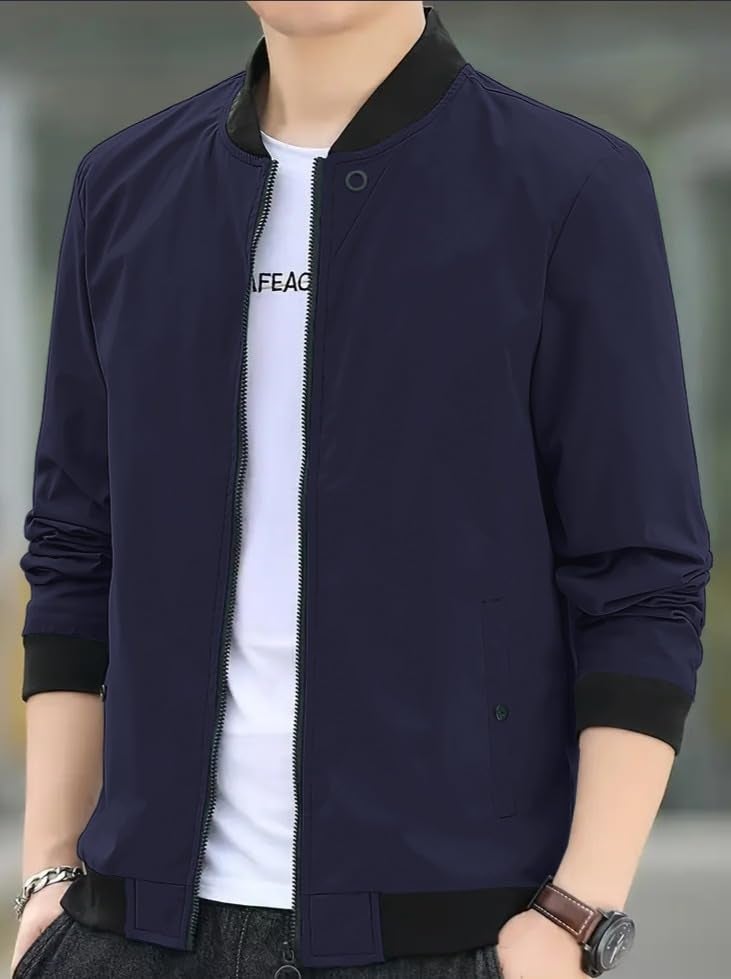 Celary Men's Bomber Jacket | Lightweight Casual Zip-Up Jacket | Stylish Slim Fit Outerwear for All Seasons - Image 3