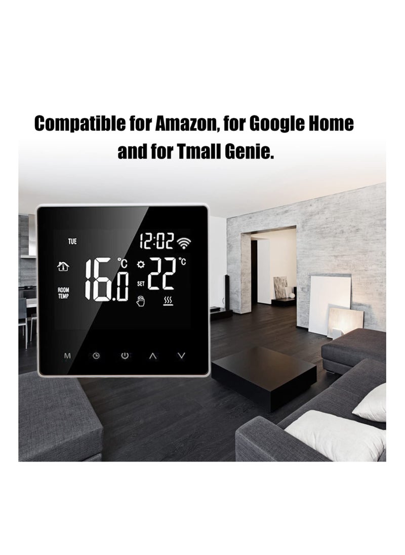 SYOSI - Smart Thermostat, ME81H AC 230V Temperature Controller, WiFi Smart Thermostat, LCD Display, Intelligent Thermostat, Floor Heating Thermostat (16A, White Back and White Press) - Image 1