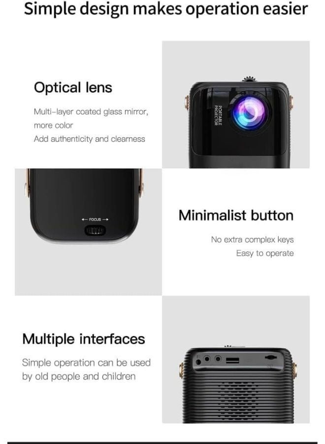 Umiio Umiio A008 Smart Projector – 5GHz WiFi & Bluetooth, 1080P HD Intelligent Home Theater Projector, Portable Design, Wireless Screen Casting for Movies, Music, TV & Gaming – White - Image 4