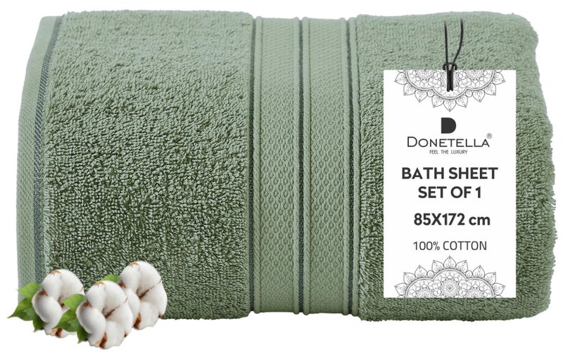 دوناتيلا قسط 100 ٪ بتمشيط القطن 1-قطع ورقة حمام (85 س 172 سم) 600 غسم منشفة كبيرة ، ماصة للغاية ، سريعة الجافة ، أفضل منشفة للحمام ، سبا وفندق - Image 1