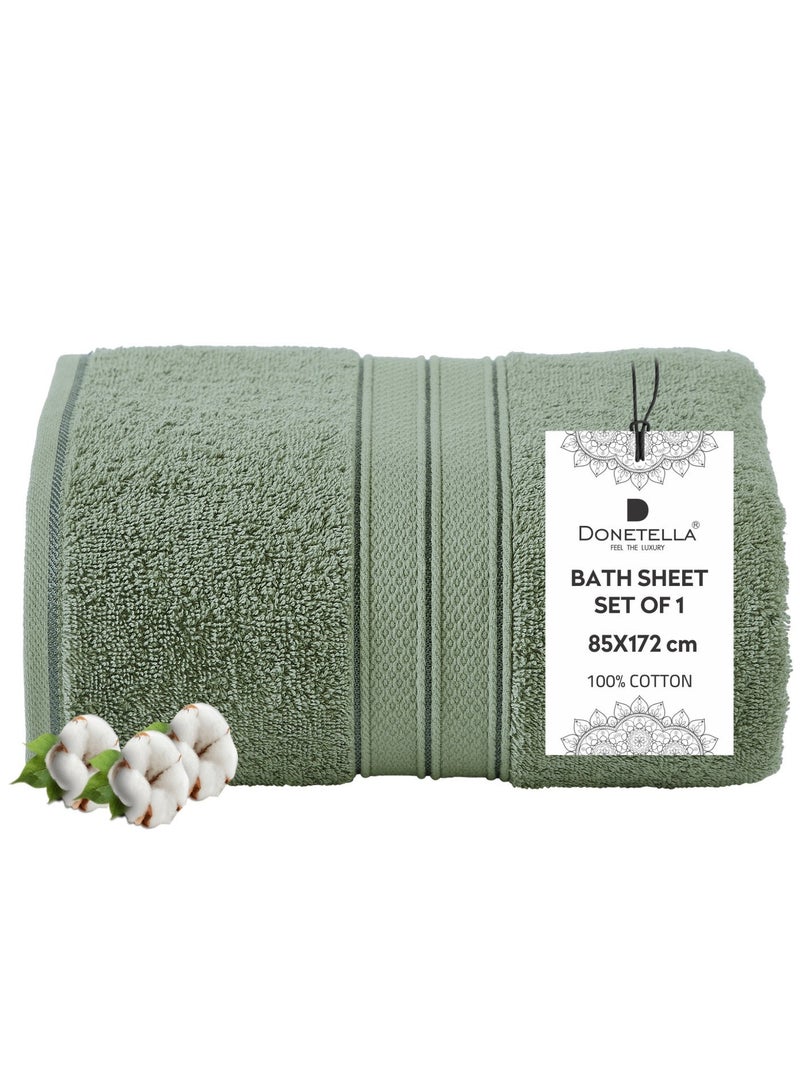 Donetella Premium 100 % Combed Cotton 1-Pcs Bath Sheet (85 X 172 CM) 600 GSM Large Towel, Highly Absorbent, Quick Dry,Best Towel for Bathroom, Spa And Hotel - Image 1