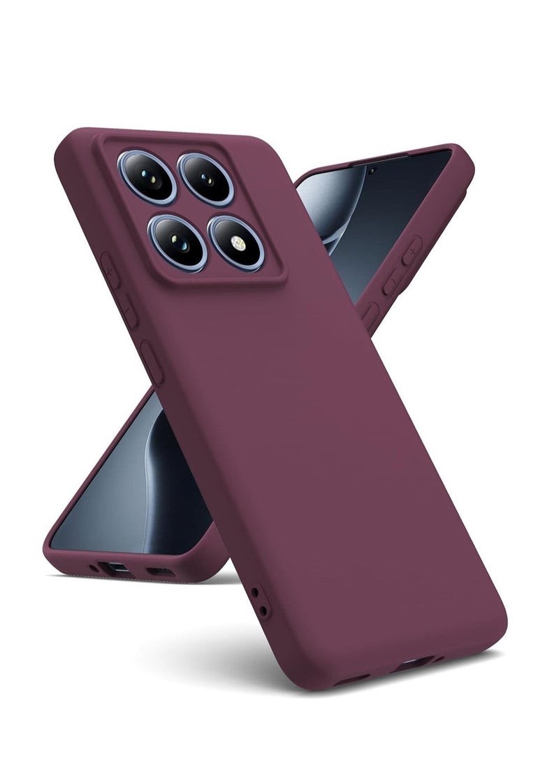 ELTRAZONE ELTRAZONE Xiaomi 14T Pro 5G Maroon Soft Silicone Case with Microfiber Interior, Shockproof Protection, and Camera Guard Design