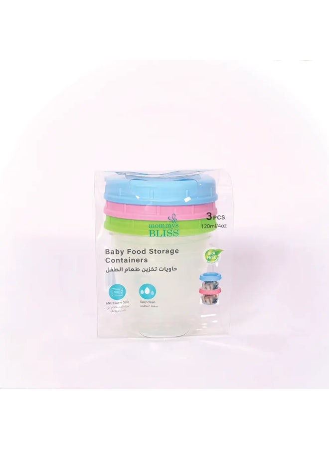 mommys BLISS حاوية تخزين طعام الأطفال 3-pack - تصميم آمن، خالي من BPA، مقاوم للتسرب لتخزين طعام الأطفال - Image 4