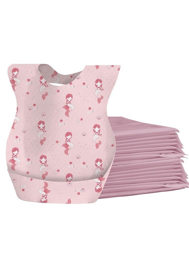 بيوينتي 10 قطع من مريلة الأطفال التي تستخدم لمرة واحدة، مريلة التخلص من الطعام للأطفال، مريلة ذاتية التغذية، مقاومة للماء، جيب كبير ناعم مانع للتسرب ومريح، مناسبة لإطعام الأطفال والسفر والاستخدام في الهواء الطلق (حورية البحر) - Image 1